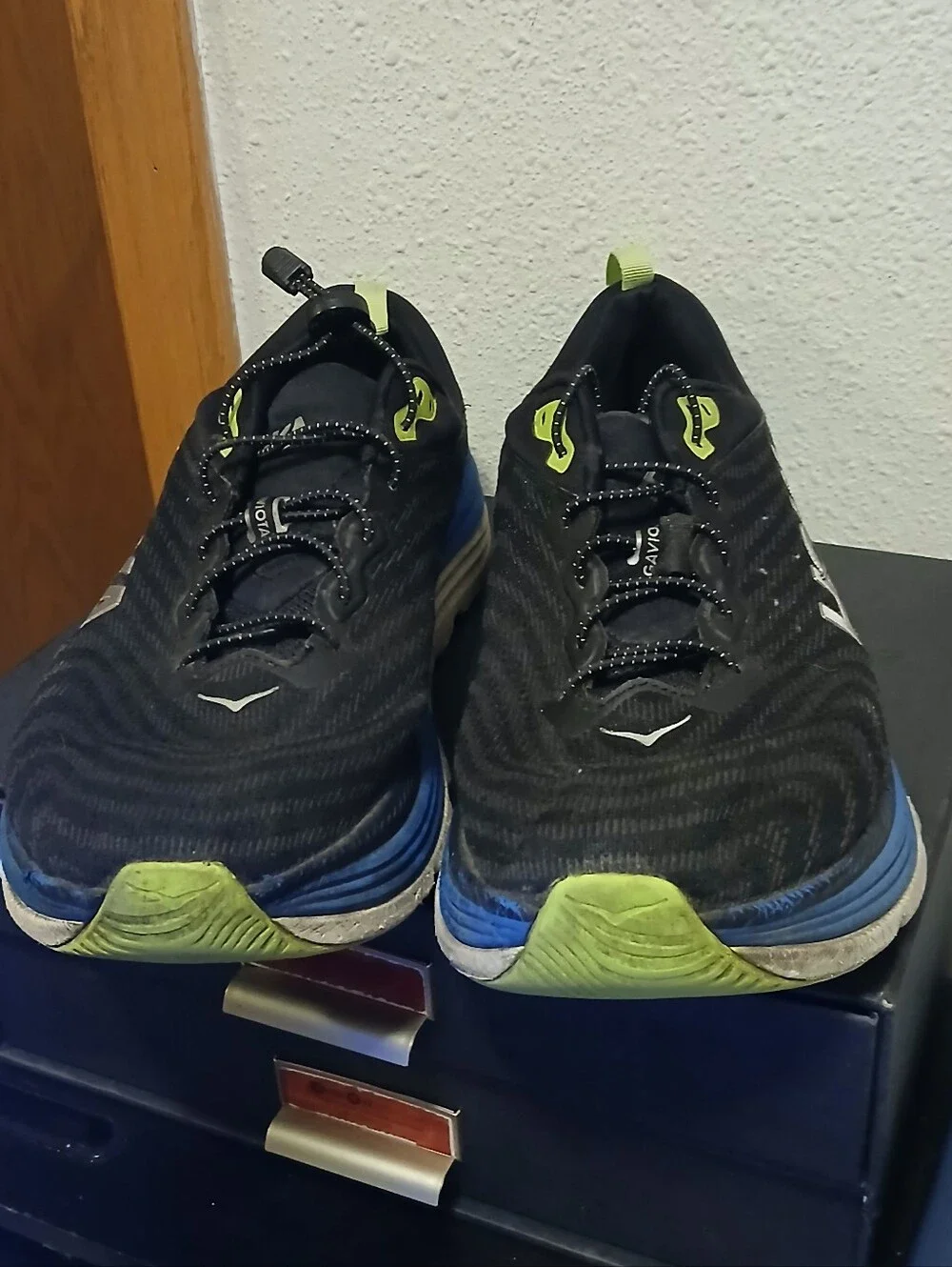 Hoka One One Men's Gaviota 5 Black Blue Running Shoes Size 13D
